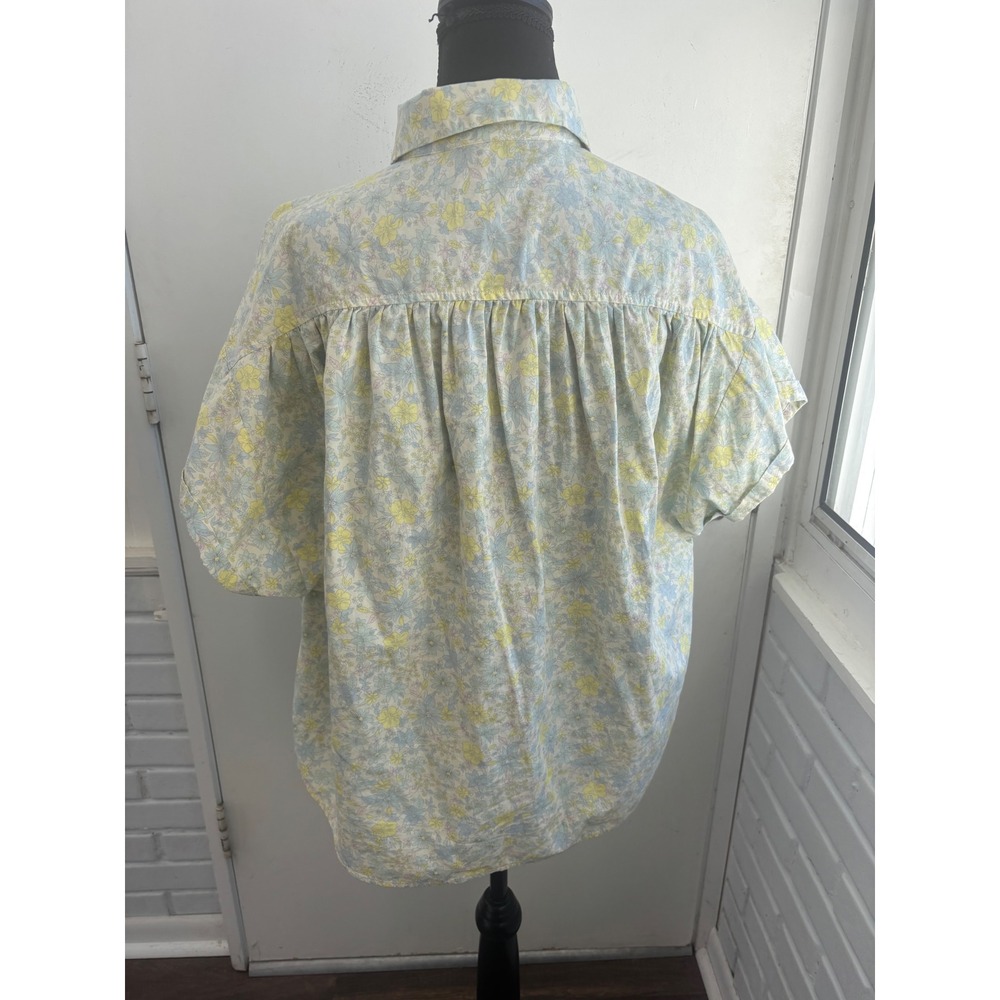 Free People Bring It Back Floral Button Down Shirt‎ small boho oversized layered - Picture 5 of 8